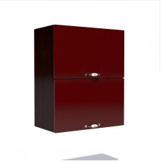 Corp superior 60 cu 2 usi orizontale Zebra MDF rosu simplu